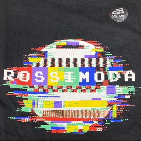 Rossimoda - Moda Junior Boys Printed Allover SS Crew Neck Black