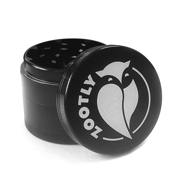 Zootly 4 Piece Aluminium Herb Grinder - Black