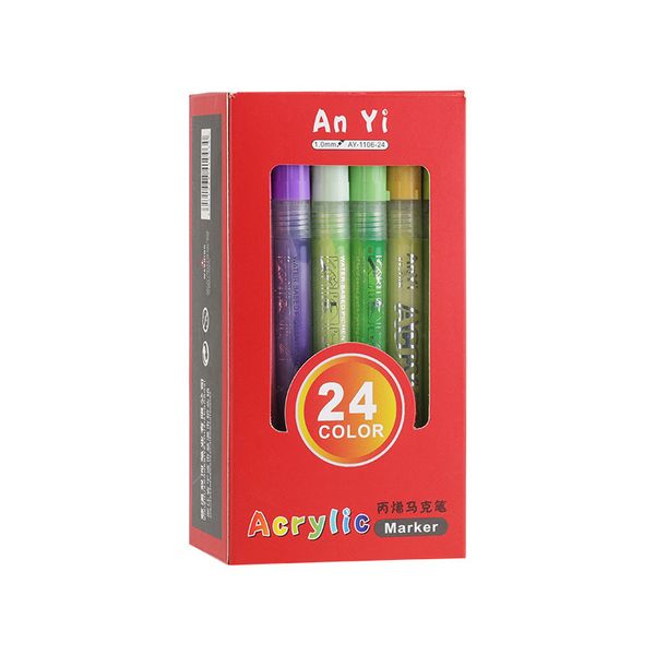 Children's Acrylic Marker 24 Colors Marker-Red