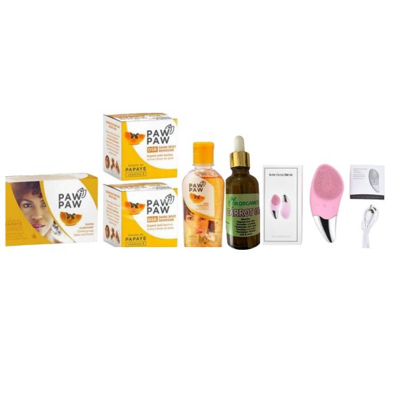 2 Paw Paw Dark Spot Remover Cream, Soap, Oil, Facial Brush &amp; Carrot Oil