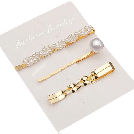 Women Pearl Hair Clip Snap Hair Barrette Stick (3 Pieces) AW | Buy Online  in South Africa 