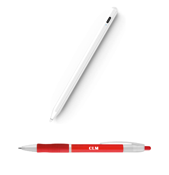 White Active Stylus Pen for IOS Ipad Air Pro with CLM Branded Pen