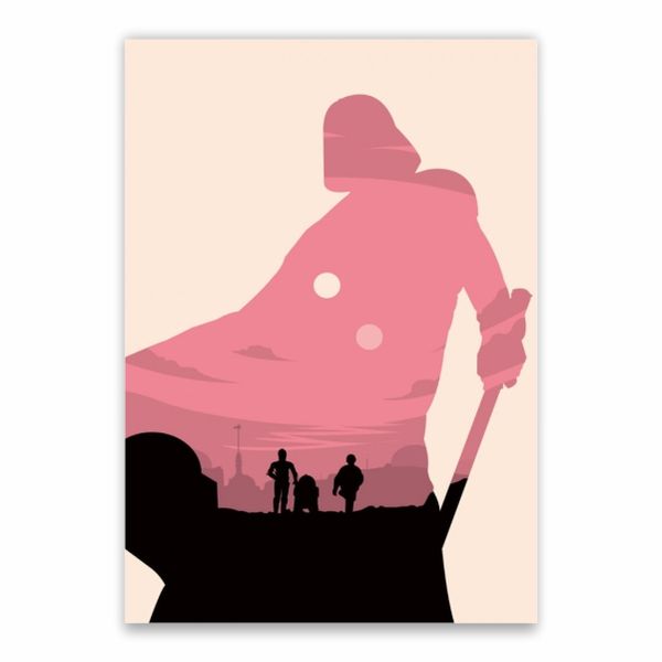 Darth Vader Silhoutte And Luke Skywalker Shadow Poster - A1