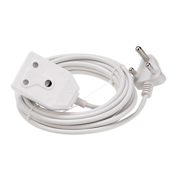 Extension Lead 5Mx1.0Mm White