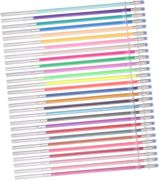 24pcs Glitter Refill Pens Fluorescent Gel Pen Refills Student Stationery