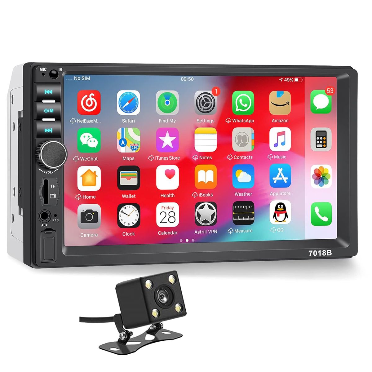 7" Touch Screen Car MP5 Player HD Audio Receivers With Rear Review Camera