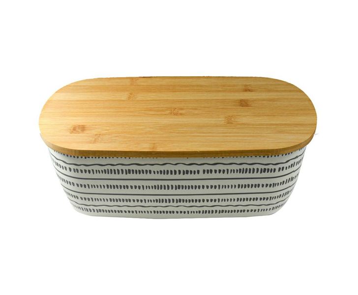 2 in 1 Pattern Designed Bamboo Bread Bin and Wooden Cutting Board