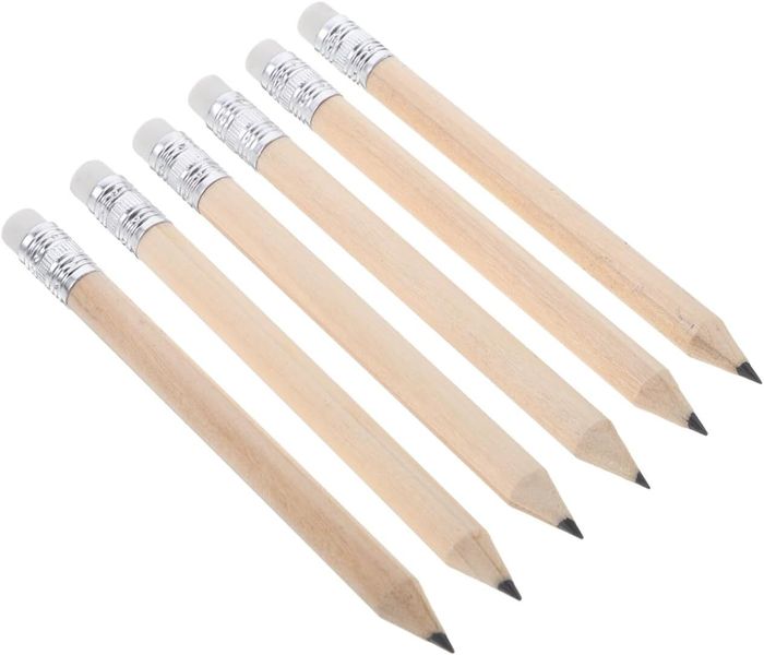 50pcs Natural Wood Golf Pencils with Erasers for Drawing Writing