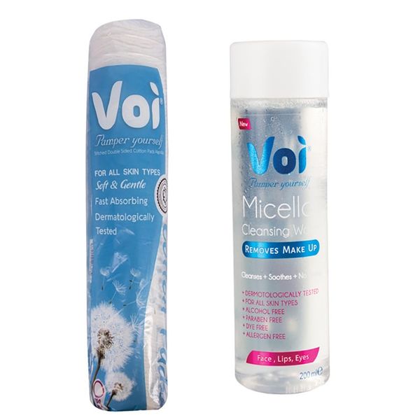 Voi Micellar Cleansing Water &amp; a pack of Double Sided Cotton Pads