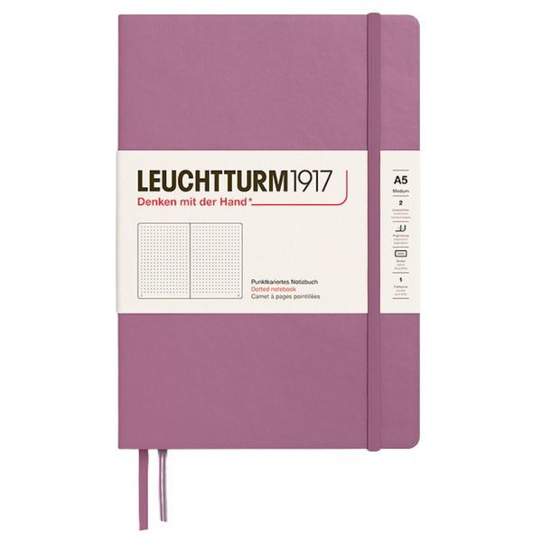 Leuchtturm Notebook Medium (A5) Hardcover 251 Dotted Pages Dusty Rose