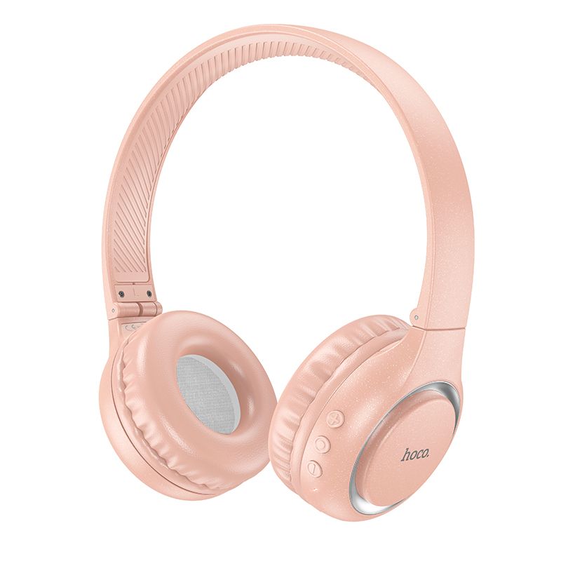 light pink wireless headphones