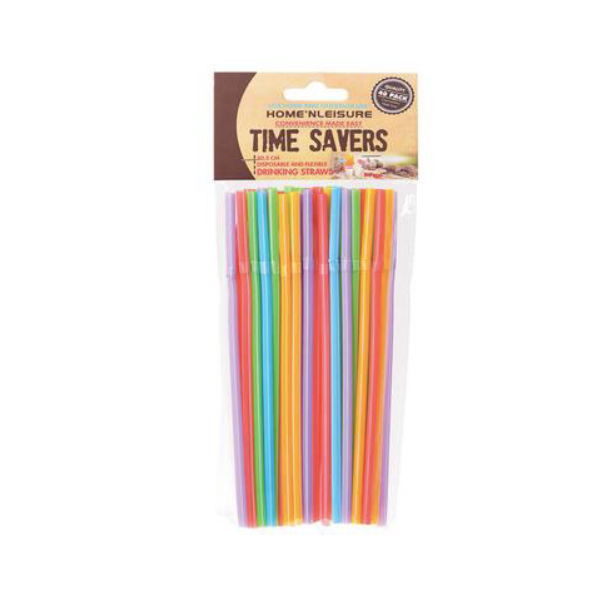 Home 'n Leisure Homeware - Assorted Plastic Straws - 8 x 40 Straws