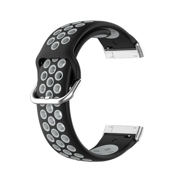 Silicone Sports Strap for Fitbit Versa 3 / Versa 4 - Grey &amp; Black
