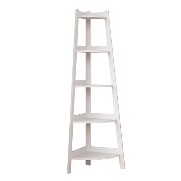 Decor 5 Tier Modern Corner Ladder Storage Bookshelf 106cm