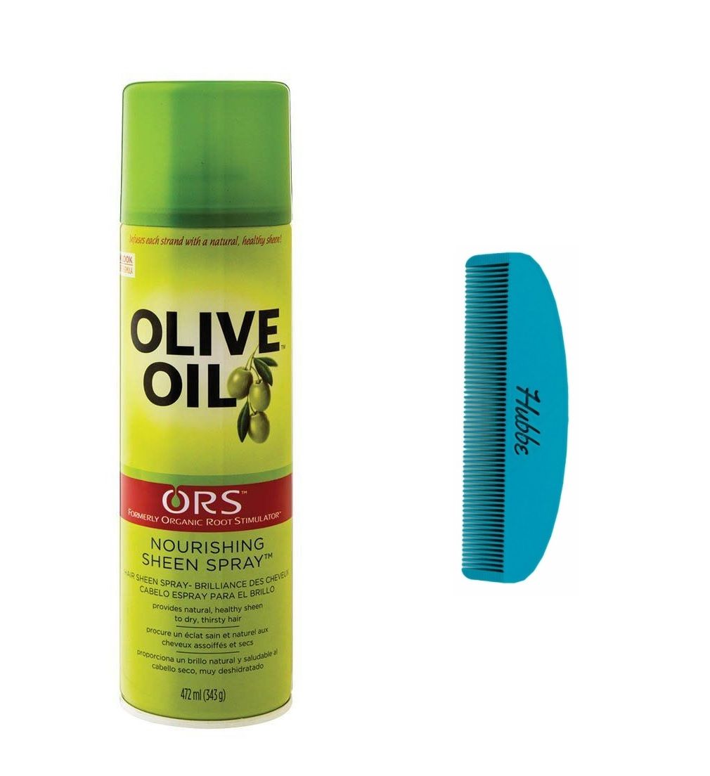 Ors Olive Oil Sheen Spray 472ml x 2 + Hubbe Detangling Comb