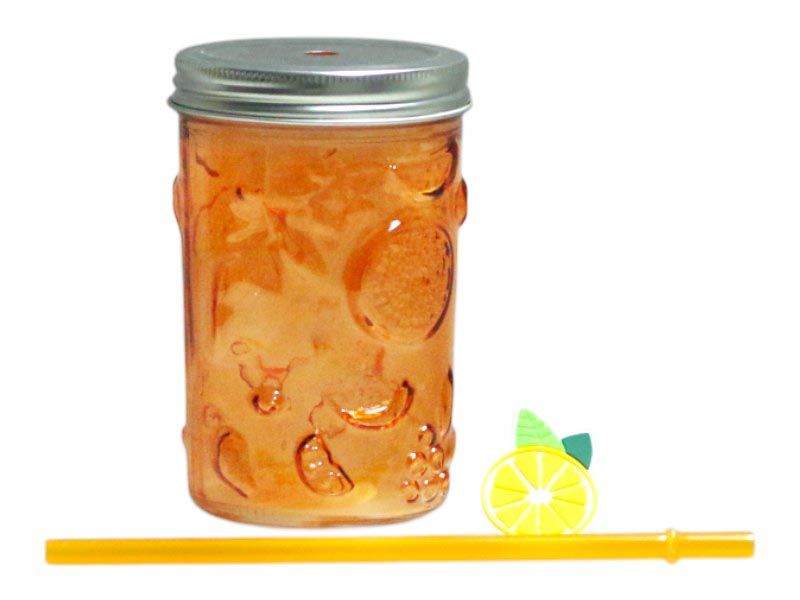 Glass Drinking Jar with Straw and Lid - 500ml Capacity
