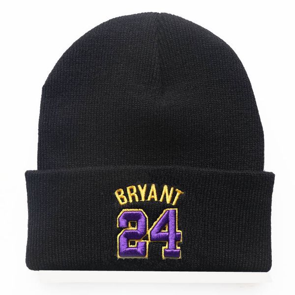 No. 24 3D Embroidered Knit Hat, Warm Beanie, Wool Hat, Pullover Hat