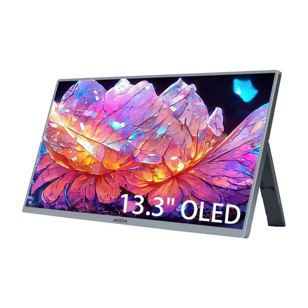 ARZOPA 13.3" OLED Portable Monitor 400NIT OLED Display with Stand - A3C Pro