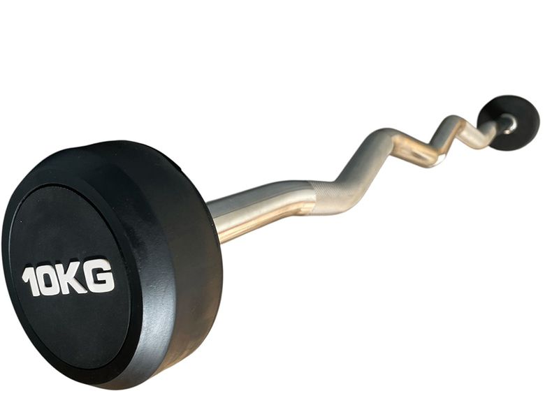 PU Rubber EZ Fixed Barbell - 10kg