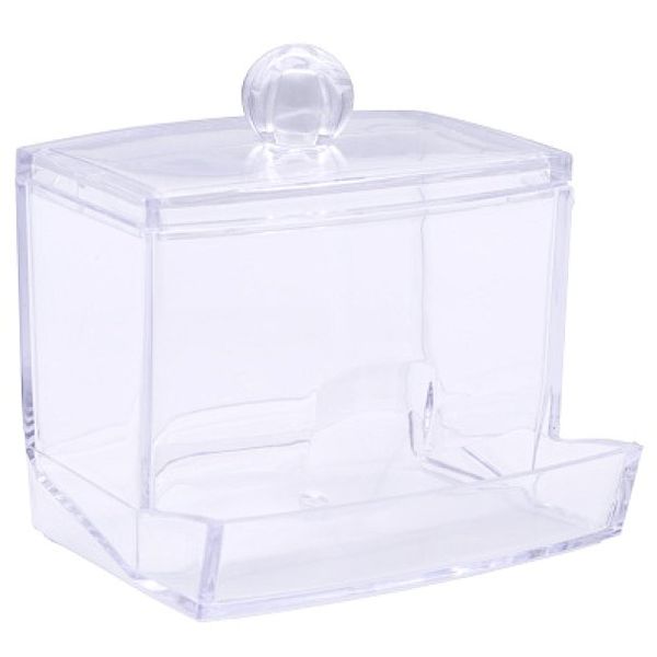 Acrylic Q-Tip cotton swab Storage Dispenser/ Storage Box with Lid