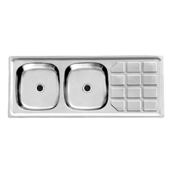 Kitchen Sink 1200mm x 480mm DEB Choc detail drainer 40mm Waste