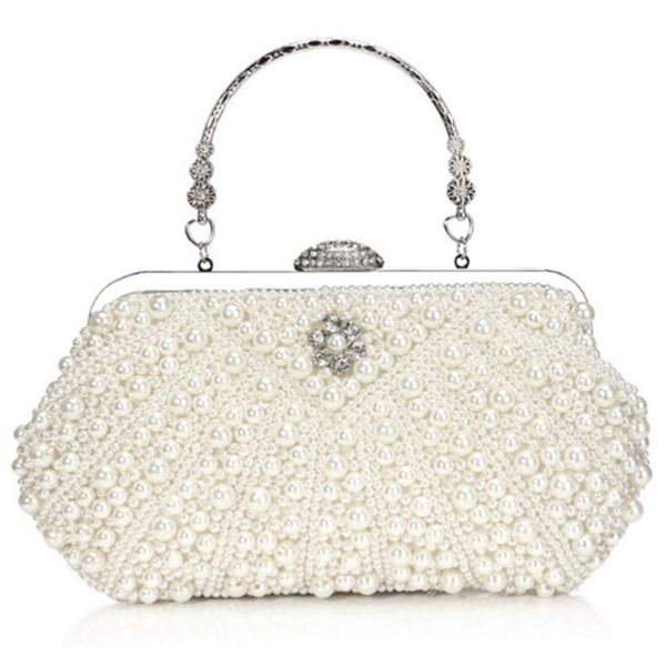 Women Pearl Clutch Bags Evening Bag Handbag for Wedding Chain Bag