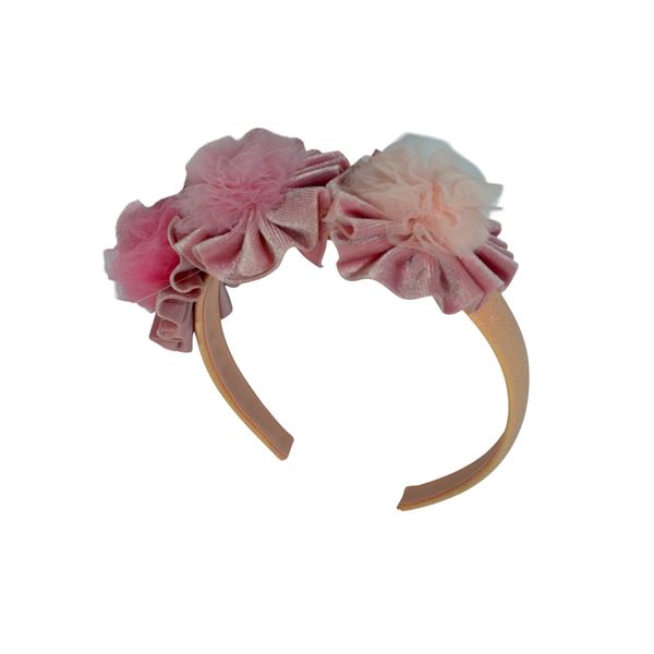 Velvet and Tulle Pom Pom Glitter Alice Band