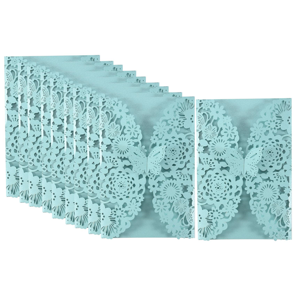 10Pcs/Set Delicate Carved Butterflies Romantic Wedding Party Invitation Car