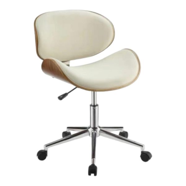 Smte - Bar Stools with Arms and Chrome Base -White