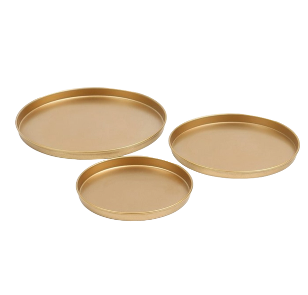 Stancier Gold Decorative Trays- Various Sizes - Set of 3