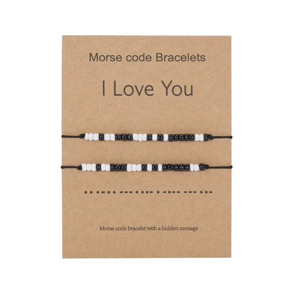 Secret I Love You Morse Code Couples and Friendship Bracelets