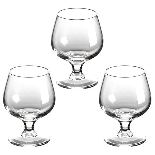 3 Pack - 80ml European-Style Crystal Brandy &amp; Wine Glass - Transparent