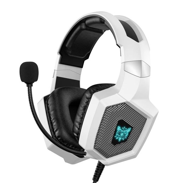 DW Onikuma Professional Gaming Wired Headset with Mic. White - K8