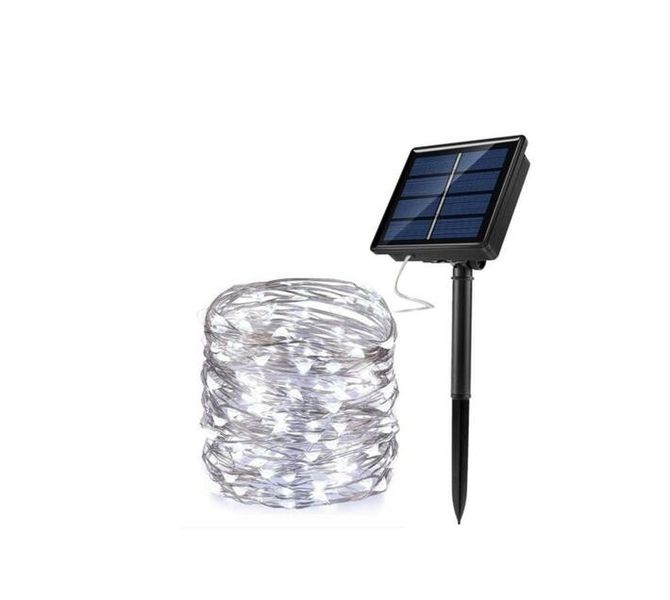 Pack of 2 - 10m Solar Copper Fairy Lights - White