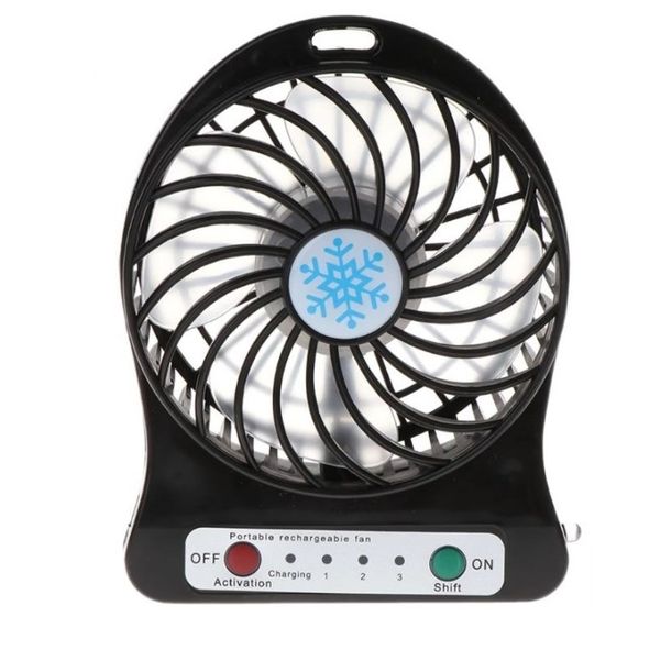 Black Portable Personal Outdoor Activities Mini Fan With 1200 Mah battery