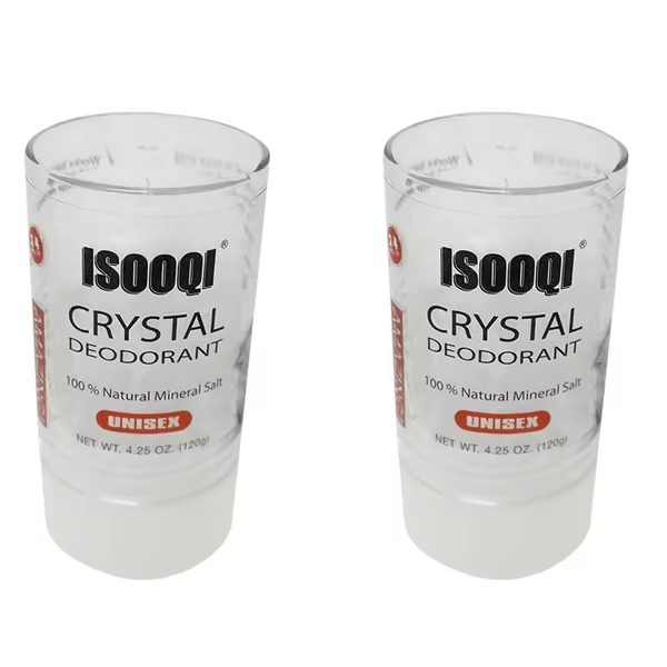 2 Pack-Natural Mineral salt Antiperspirant alum rod Crystal Deodorizer 120g