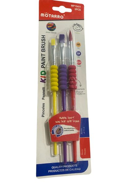 Kids Paint Brush With Comfortable Grip 3PCS -MOTARRO