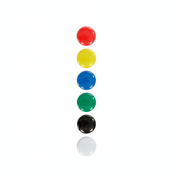 Assorted 20mm Circular Magnets - 6 Piece for Office &amp; Home Use