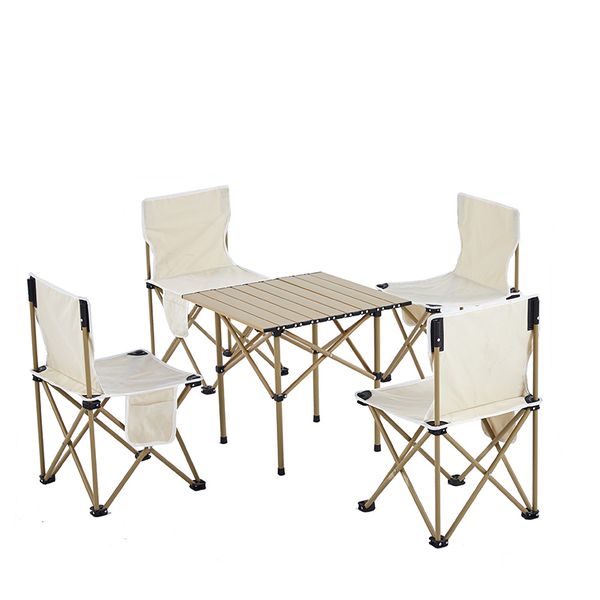 Camping Foldable Tables &amp; Chairs Set of 5