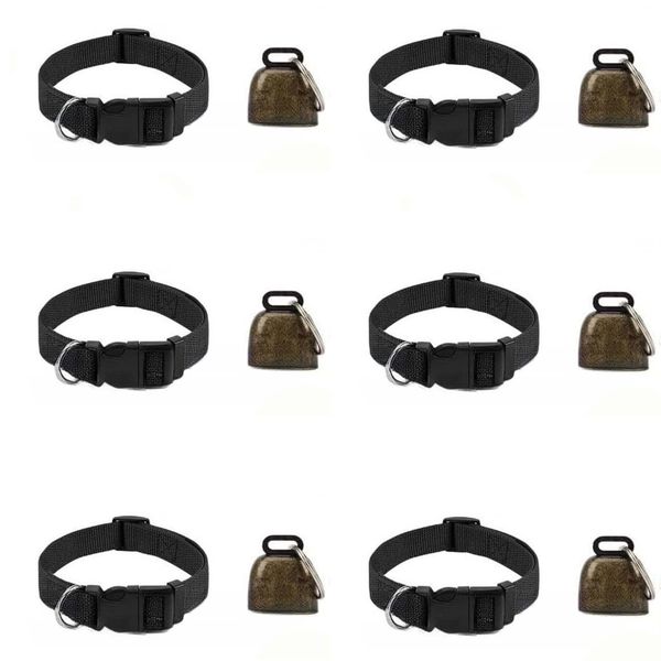 6 Pieces Pet Collars with Copper Bells, for Cat Dog Cow Horse Sheep