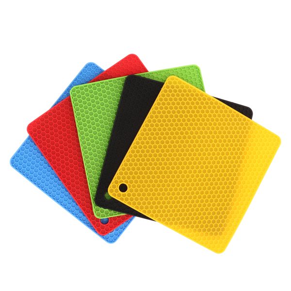 5 Pieces Square Silicone Trivet Mats Heat Resistant