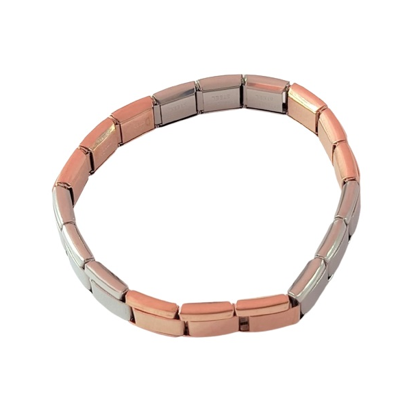 Rose Gold and Silver Italian Link Bracelet