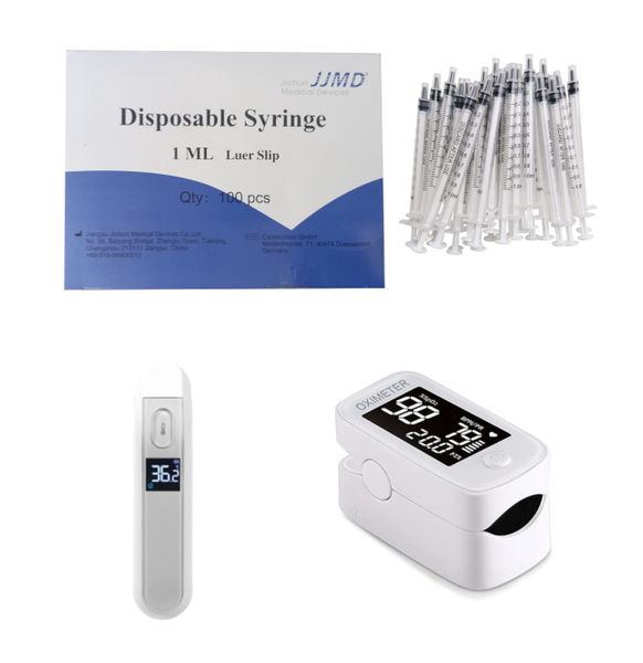 Digital Infrared Thermometer - Finger Pulse Oximeter - 100x 1ml Syringes