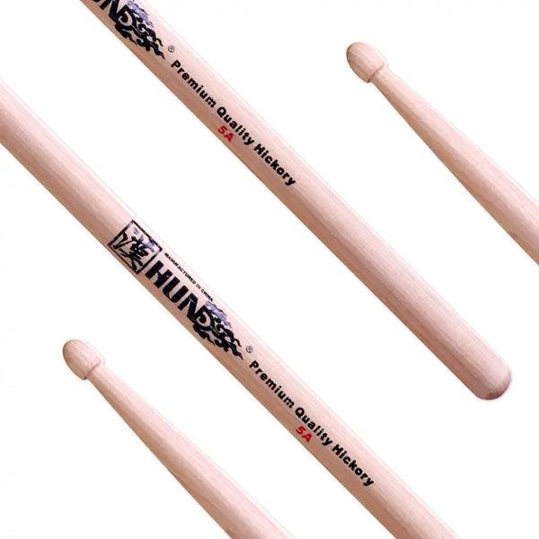 Hun Drum Sticks 5A Hickory Natural wooden Tip