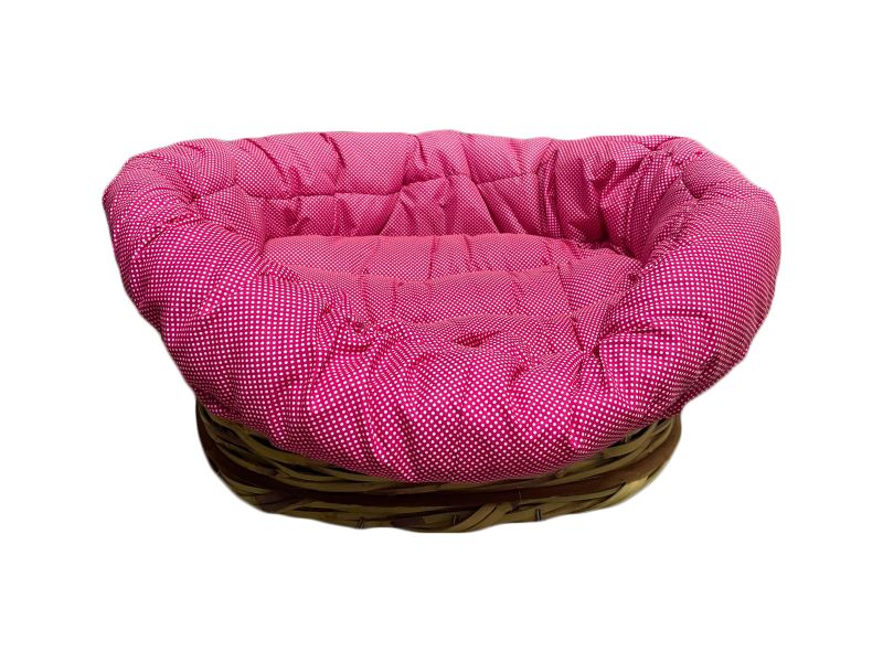 Small Basket Dog Bed with Cushion