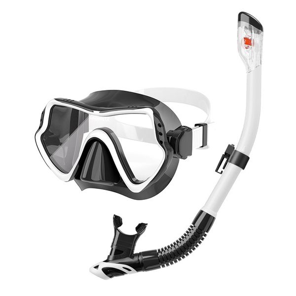 Large Frame Silicone Mask Diving Goggles Snorkel Snorkeling Set