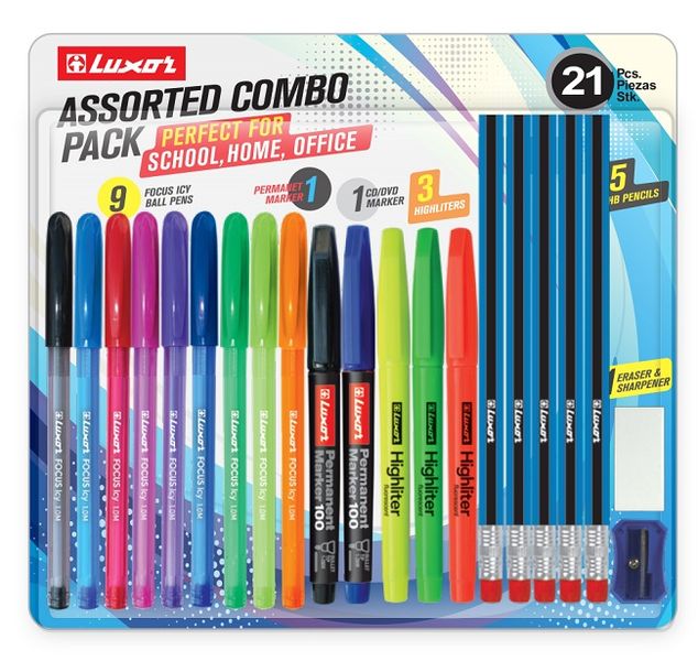 Luxor Assorted Combo Pack 21Pcs. (1360/21CS)