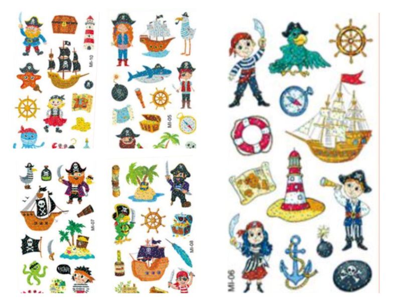 Kids Tattoos Cartoon Range - Ahoy! It's pirate time!