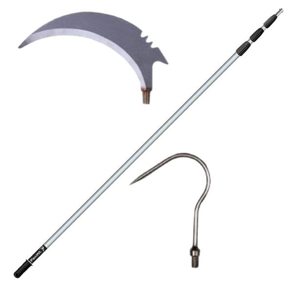 Garden 3Pcs Fruit Picker Pruning Tool ,Assist hook &amp; Sickle Head -3m