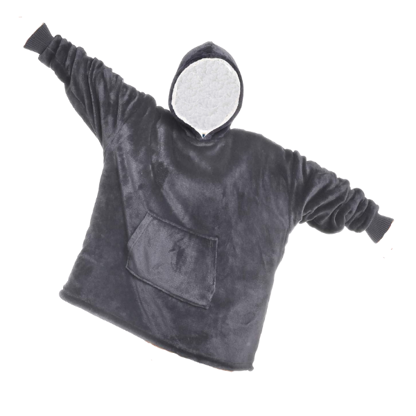 Sherpa Oversize Wearable Blanket Jacket With Hoodie And Kangaroo Pocket